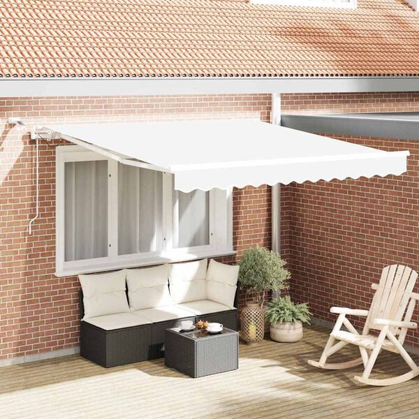 vidaXL Cortina Retractabilă Alb 300 x 250 cm Poliester și metal
