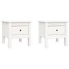 vidaXL Mese laterale, 2 buc., alb, 40x40x39 cm, lemn masiv de pin