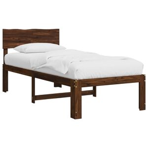 vidaXL Cadru de pat single cu tablie ROSTOCK Maro &icirc;nchis 75 x 190 cm