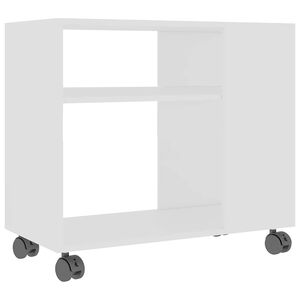 vidaXL Masă laterală, alb, 70x35x60,5 cm, lemn compozit