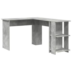 vidaXL Birou de colț Gri din beton Lemn prelucrat 140 x 113,5 x 75 cm