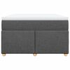 vidaXL Pat box spring cu saltea, gri &icirc;nchis, 120x190 cm, textil