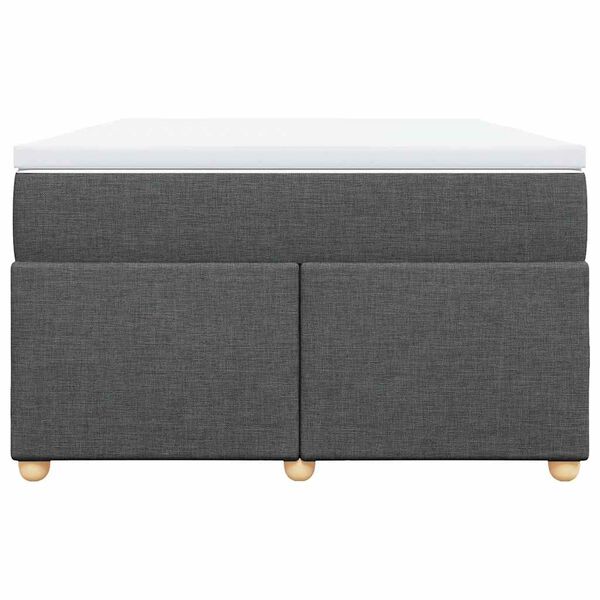 vidaXL Pat box spring cu saltea, gri &icirc;nchis, 120x190 cm, textil