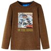 Tricou de copii cu m&acirc;neci lungi, coniac melanj, 104