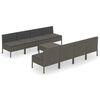 vidaXL Set mobilier de grădină cu perne, 9 piese, gri, poliratan