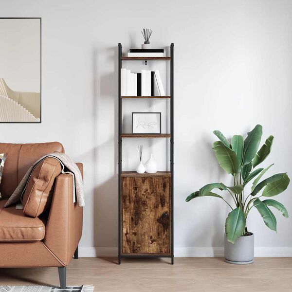 vidaXL Dulap pentru cărți Stejar fumuriu 40 x 24 x 161 cm