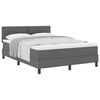 vidaXL Pat cu arcuri cu headboard Gri &icirc;nchis 160 x 200 cm țesătură