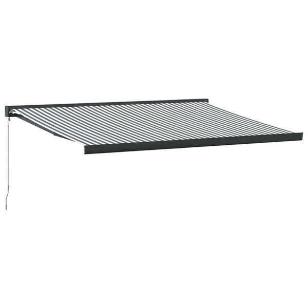vidaXL Copertină retractabilă antracit/alb, 4x3 m, textil/aluminiu