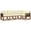 vidaXL Set de canapele de exterior 5 pcs Natural și Crem Poliester