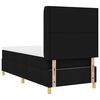 vidaXL Pat cu arcuri cu saltea cu headboard Negru 90 x 190 cm țesătură