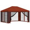 vidaXL Pavilion cu panouri laterale 4 &times; 3 m Terracota