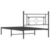 vidaXL Cadru de pat din metal cu tăblie, negru, 107x203 cm