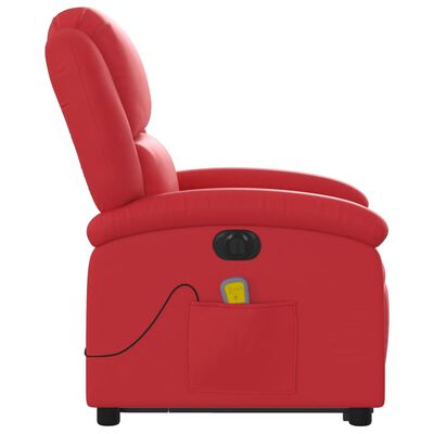 vidaXL Fotoliu electric masaj rabatabil cu ridicare, roșu