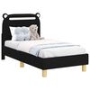 vidaXL Cadru de pat pentru copii cu spătar Negru 70 x 140 cm Țesătură