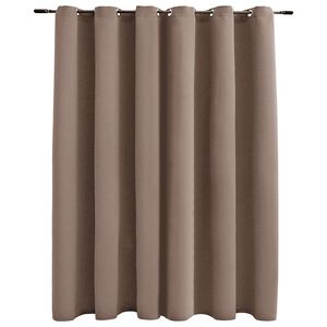 vidaXL Draperie opacă cu inele metalice, gri taupe, 290 x 245 cm