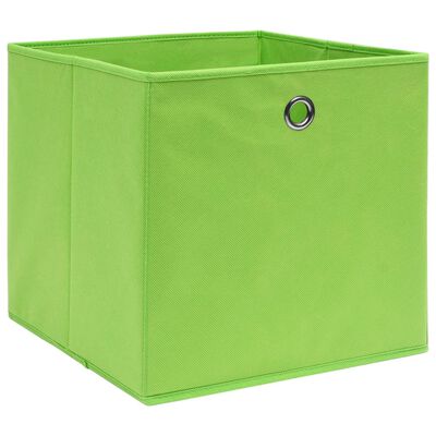vidaXL Cutii depozitare, 4 buc., verde, 28x28x28 cm, textil nețesut