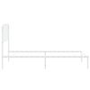 vidaXL Cadru de pat din metal cu tăblie, alb, 107x203 cm