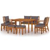 vidaXL Set mobilier de grădină cu perne, 9 piese, lemn masiv de acacia