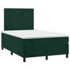 vidaXL Pat box spring cu saltea, verde &icirc;nchis, 120x200 cm, catifea