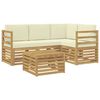 vidaXL Set de canapele de exterior 5 pcs Alb și crem Poliester
