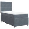 vidaXL Pat box spring cu saltea, gri &icirc;nchis, 90x200 cm, catifea