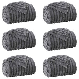 vidaXL Pături de aruncat 6 buc. Gri &icirc;nchis 200 x 150 cm 4.75 kg Molton