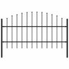 vidaXL Gard de grădină Woerden cu v&acirc;rf tip suliță din oțel 170x100 cm negru