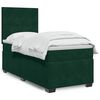 vidaXL Pat box spring cu saltea, verde &icirc;nchis, 100x200 cm, catifea