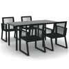 vidaXL Set mobilier de grădină, 5 piese, negru, ratan PVC