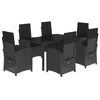 vidaXL Set mobilier de grădină cu perne, 7 piese, negru, poliratan