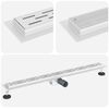 vidaXL Drenaj pentru duș cu design pe linie Argintiu 100 cm
