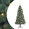vidaXL Pom de Crăciun artificial pre-luminat cu set de bile Verde PET