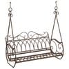 vidaXL Bancă swinging Oțel 112 x 60 x 126,5 cm Maro Antic
