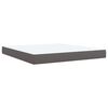vidaXL Pat box spring cu saltea, gri, 180x200 cm, piele ecologică