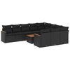 vidaXL Set canapele de grădină cu perne, 11 piese, negru, poliratan