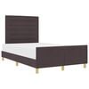 vidaXL Cadru de pat cu headboard Maro &icirc;nchis 140 x 200 cm țesătură