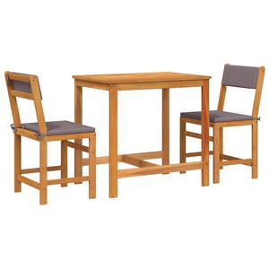 vidaXL Set mobilier de balcon cu perne, 3 piese, lemn masiv acacia