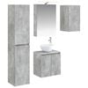 vidaXL Set dulap baie 5 pcs Gri Beton 50 x 14,5 x 70 cm Lemn prelucrat