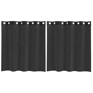 vidaXL Perdele Voile cu Oeje 2 buc Negru 140x140 cm