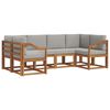 vidaXL Set de canapele de exterior 6 buc. Gri natural și deschis