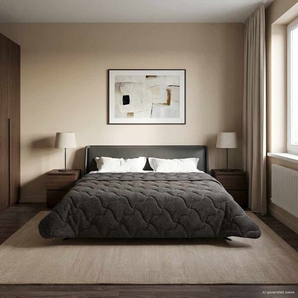 vidaXL Duvet complet pe tot parcursul anului Antracit 220 x 260 cm