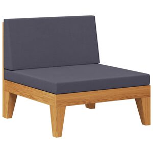 vidaXL Canapea de mijloc modulară, perne gri &icirc;nchis, lemn masiv acacia