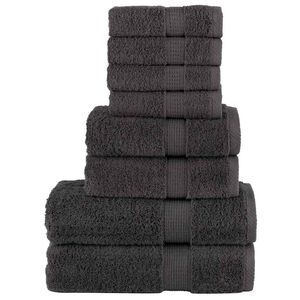 vidaXL Set de prosoape premium SOLUND, 8 piese, antracit, 600 g/m&sup2;