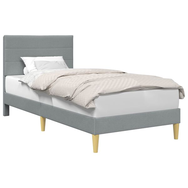 vidaXL Cadru de pat cu headboard Gri deschis 80 x 200 cm țesătură