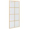 vidaXL Zid de duș walk-in Auriu 90 x 195 cm sticlă securizată