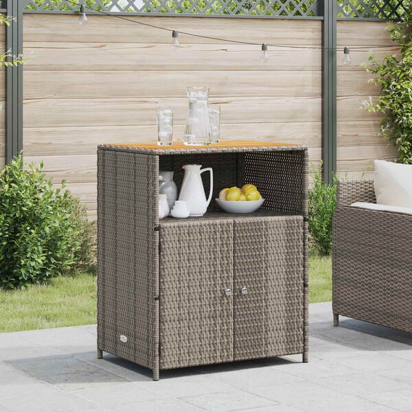 vidaXL Dulap cu raft Gri 70 x 50 x 87 cm Poliester și Rattan Roly
