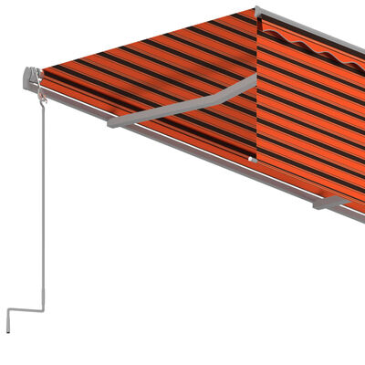 vidaXL Copertină retractabilă manual cu stor, portocaliu&maro, 4,5x3 m
