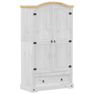 vidaXL Șifonier &bdquo;Corona&rdquo;, alb, 102x52x186 cm, lemn masiv de pin