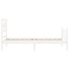 vidaXL Cadru de pat cu tăblie single, alb, lemn masiv