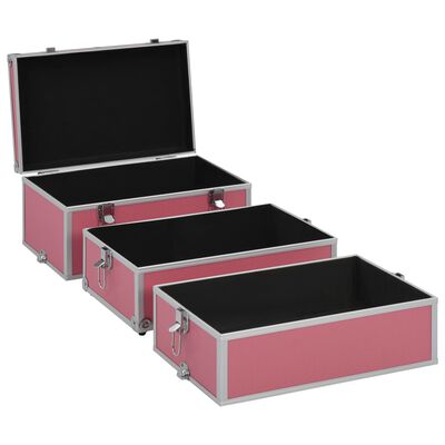 vidaXL Geantă de cosmetice, roz, 37 x 24 x 40 cm, aluminiu